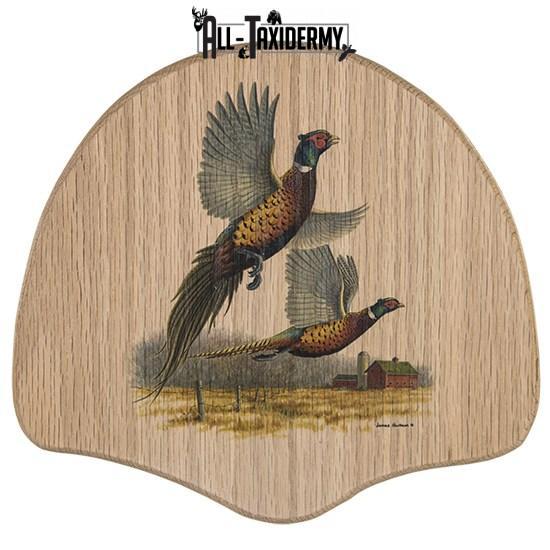 SKU 0110 Pheasant Tail Display Plaque Kit, Oak Pheasant Vignette - Image 2