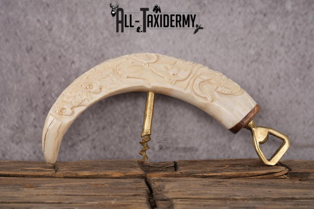 Carved Warthog Tusk Bottle Opener SKU 2428 - Image 2