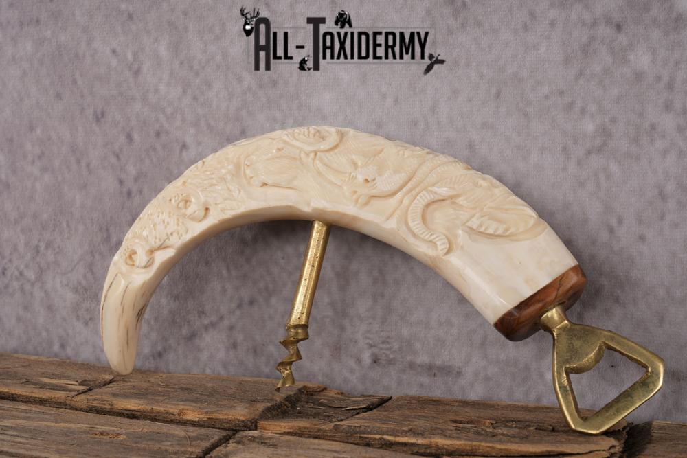Carved Warthog Tusk Bottle Opener SKU 2428 - Image 6