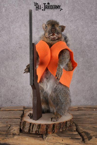 Hunting Squirrel with Rifle and Orange Vest SKU 2935