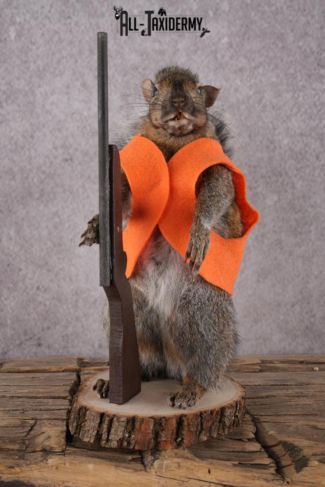 Hunting Squirrel with Rifle and Orange Vest SKU 2935