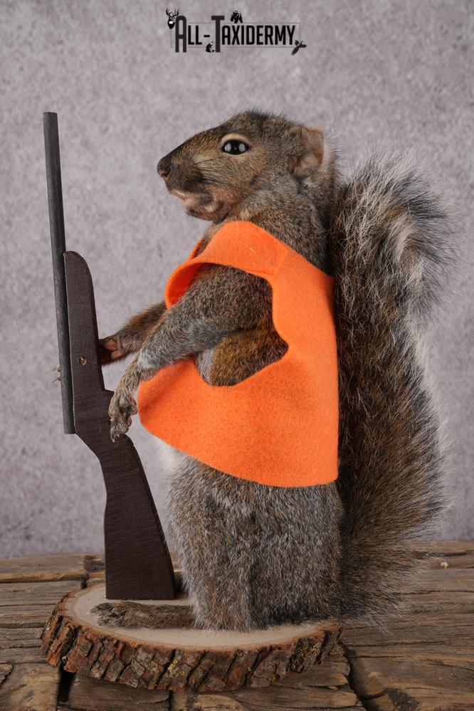 Hunting Squirrel with Rifle and Orange Vest SKU 2935 - Image 5