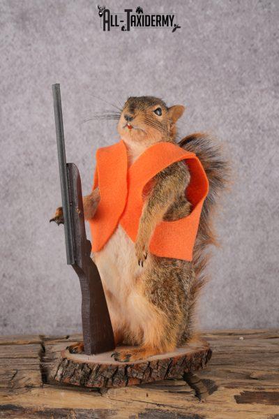 Hunting Squirrel with Rifle and Orange Vest SKU 2934
